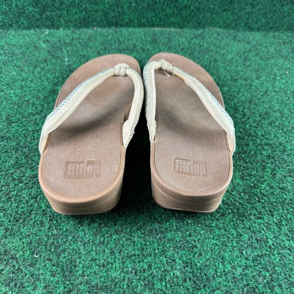 Fitflop Thong Sandals Neutral Tan with Crystals A14-137 Women's US Size 8 - Picture 4 of 8